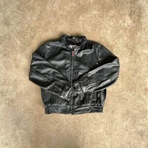 First Gear Genuine Leather Bikercore Jacket Size L 90's